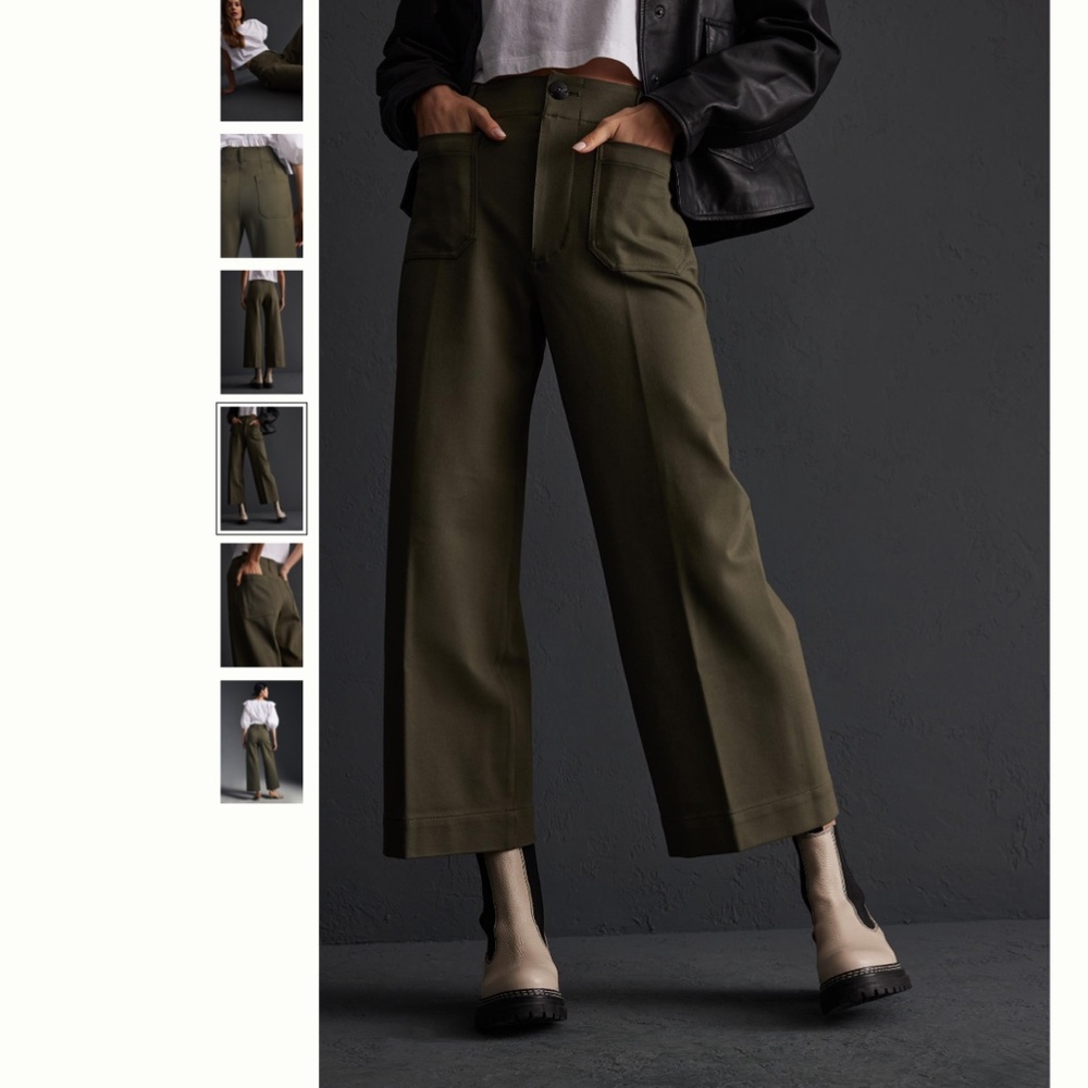 Anthropologie The Colette Cropped Wide-Leg Pants by Maeve: Ponte Edition